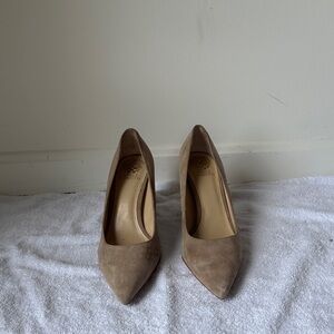 Vince Camuto Suede Taupe Women's Heels